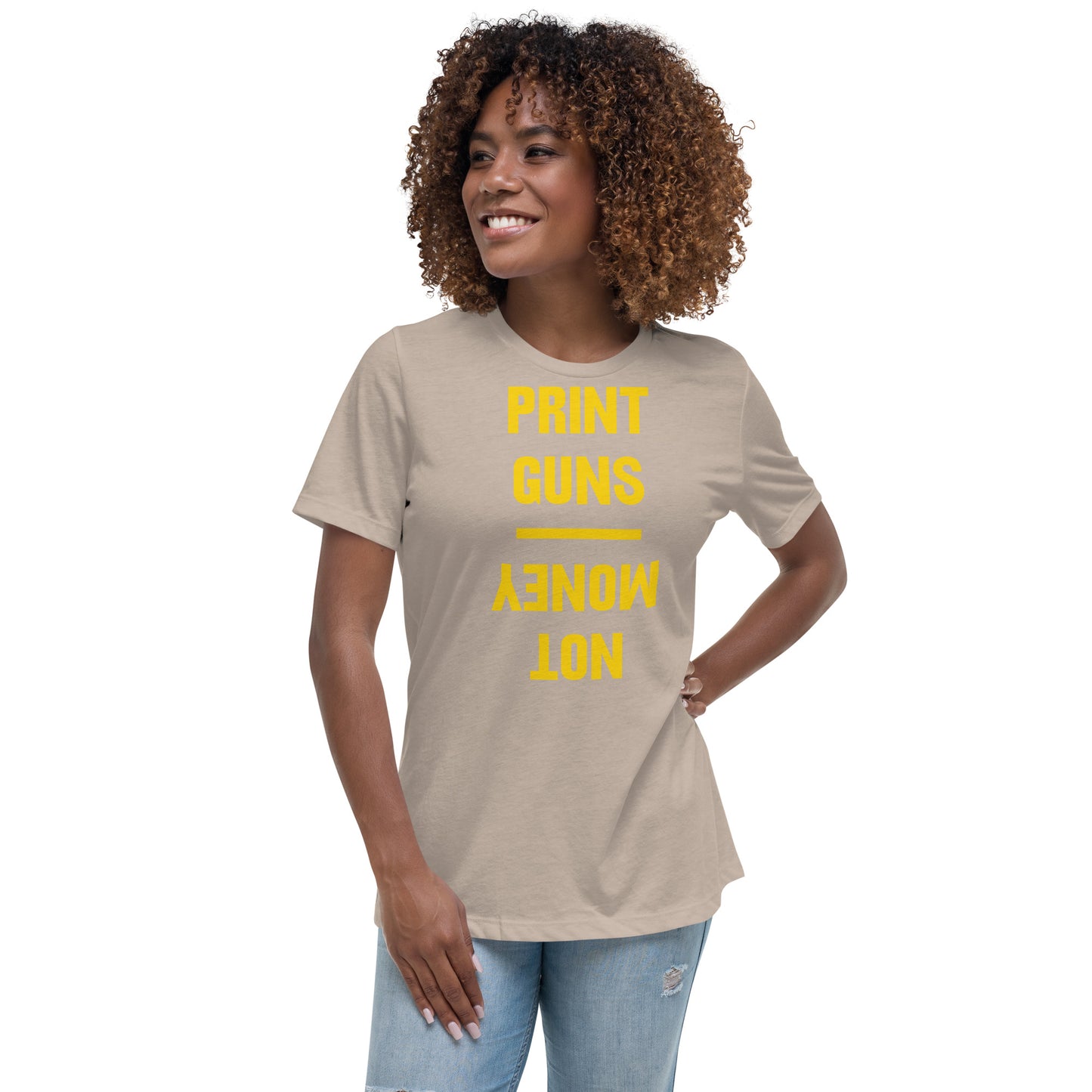Print Guns / Not Money Women's Relaxed T-Shirt